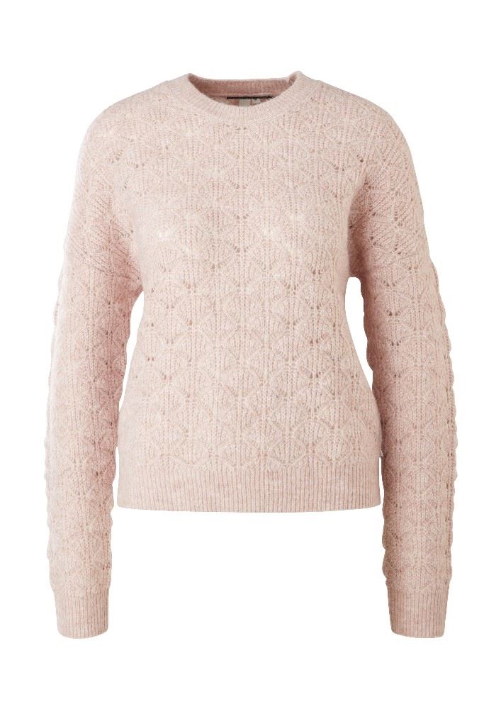QS designed by Pullover Strick Rundhals hellrosa S21 2113656 XL | 40W0 light pink | 