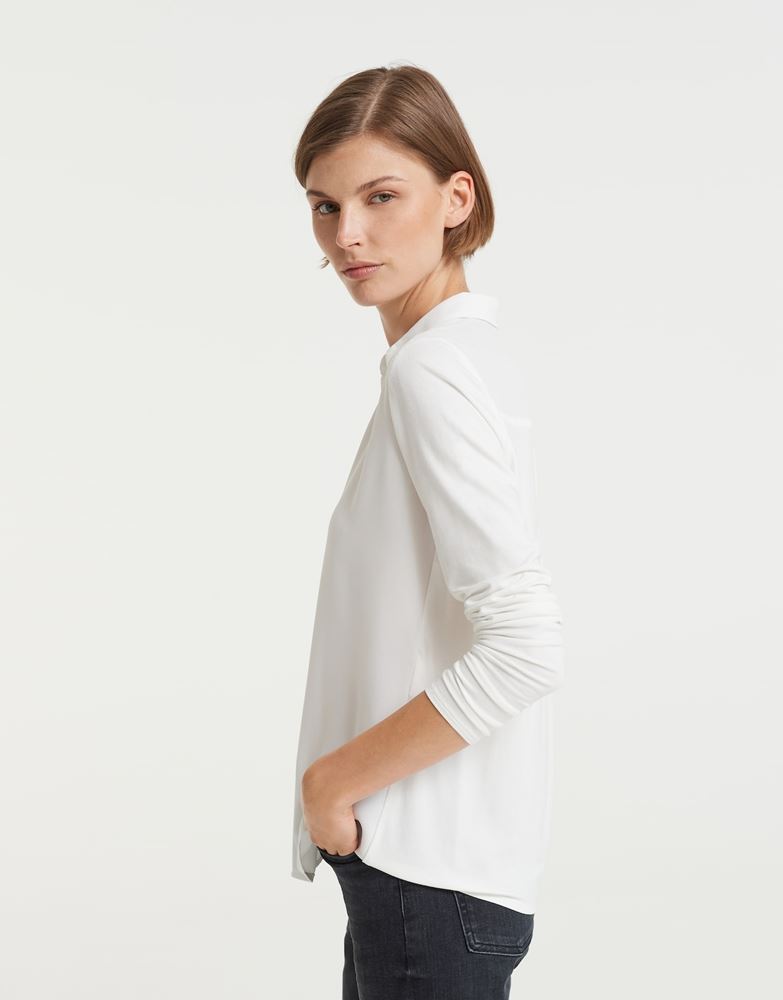 OPUS Bluse Flasti milk V - Ausschnitt S22 246694955100 44 | 1004 milk | 
