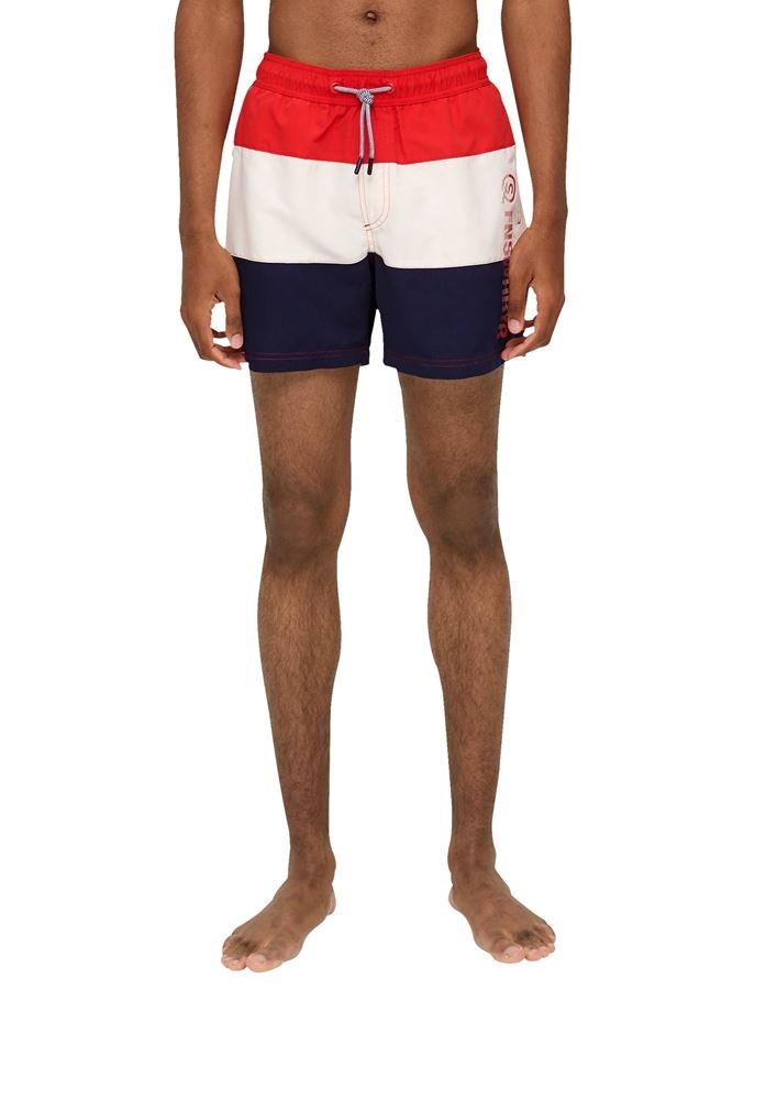 QS designed by Badehose mit Streifen rot, blau S13  2132437 