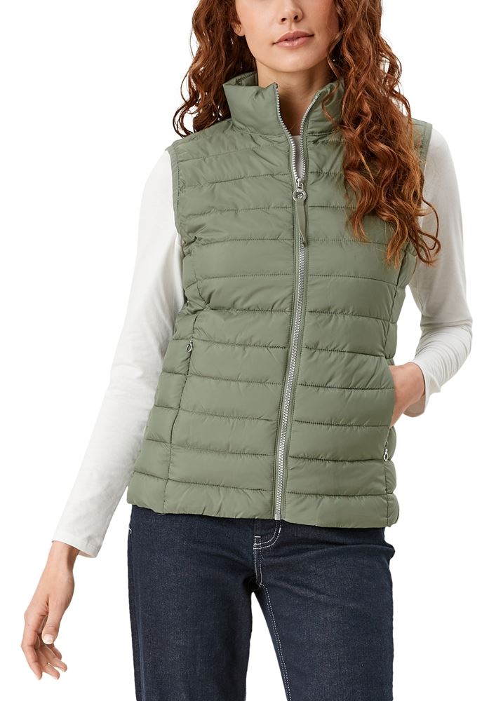 s.Oliver Damen Steppweste Stehkragen grün,blau,schwarz S22 2116408 