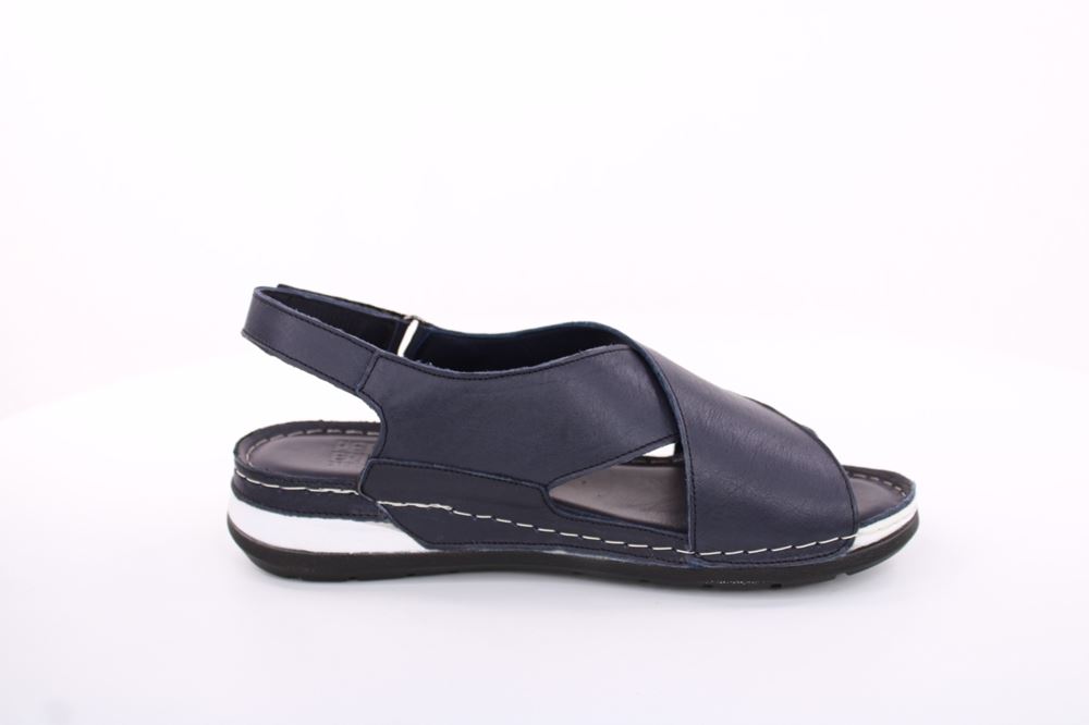 PETER ERIKSON Damen Sandale Leder Comfort- Fußbett blau S13 221530 