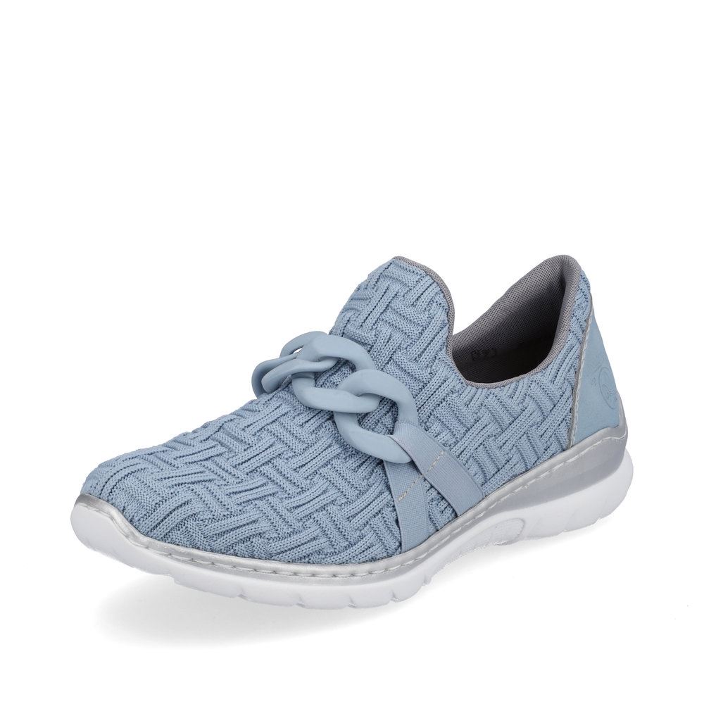 Rieker Antistress Damen Slipper Textil Kettendetail blau S13 L3270-12 