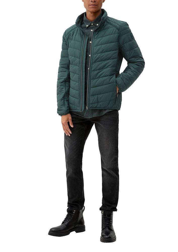 s.Oliver leichte Herren Steppjacke Stehkragen grün S22 2115319 L | 7962 GREEN | 