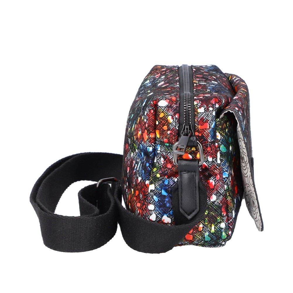 Rieker Umhängetasche Crossbody-Bag bunte Tupfen schwarz S22 H1455-94 