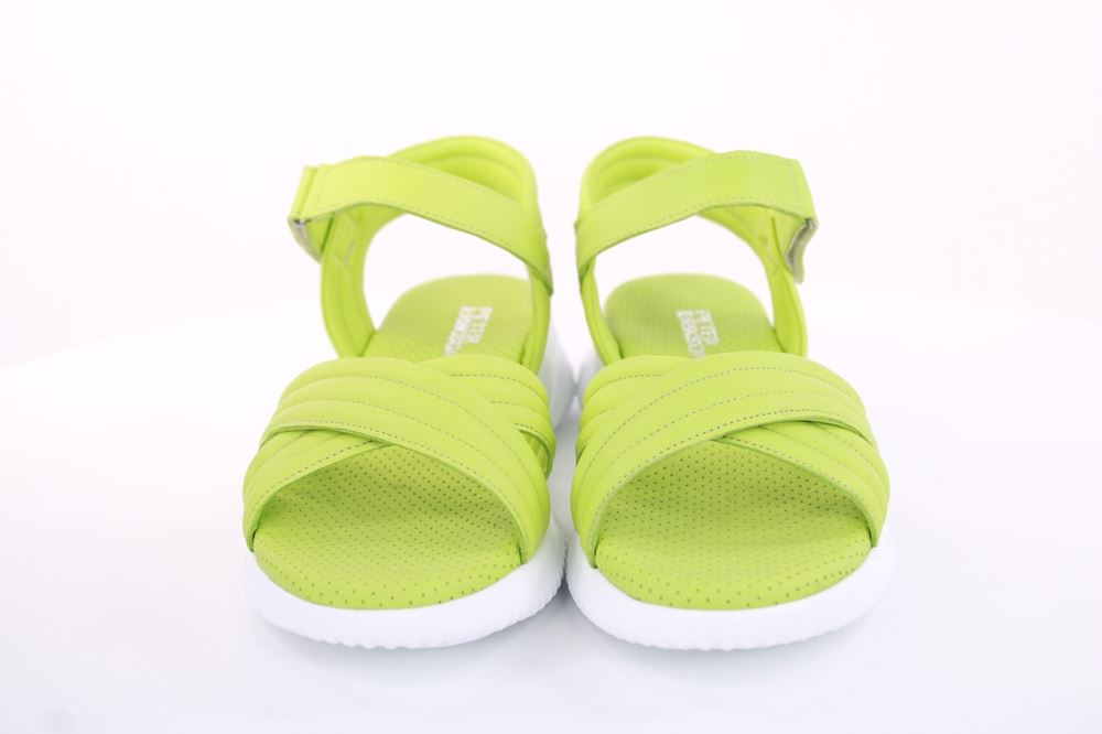 PETER ERIKSON Damen Sandale Comfort- Fußbett Leder blau, grün, weiß S13  231511 
