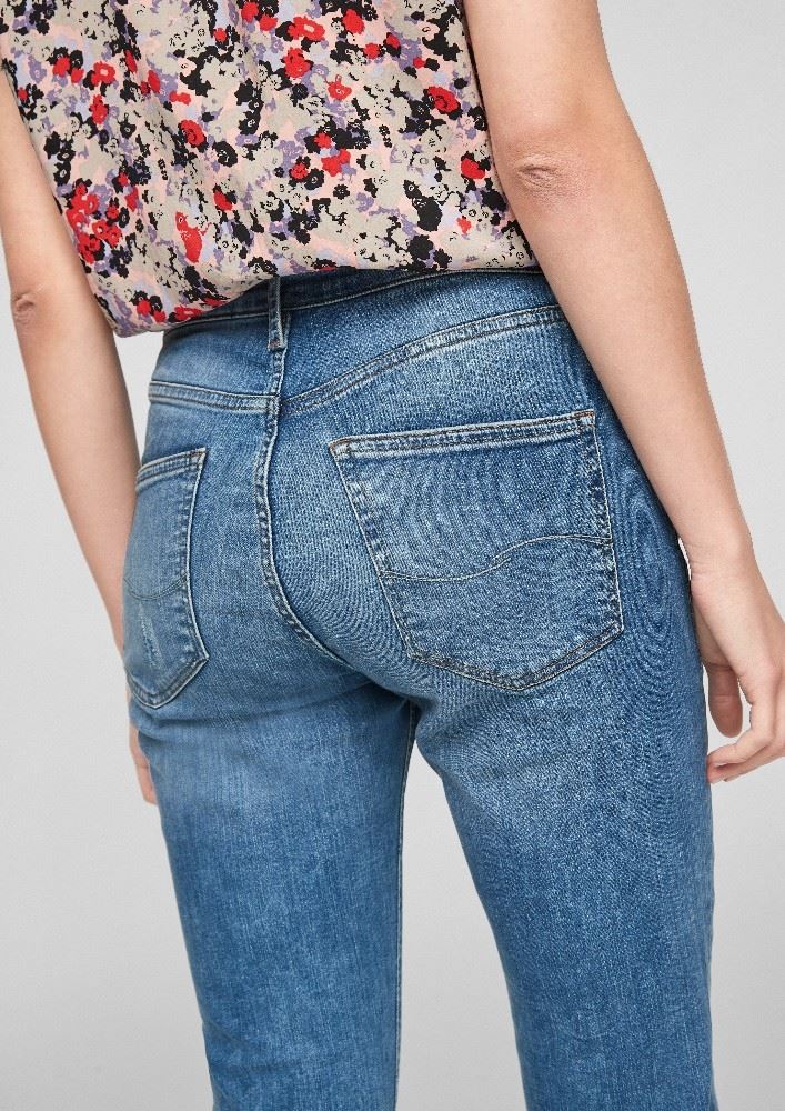 QS designed by Skinny Jeans Knopfleiste  blau 2062809 