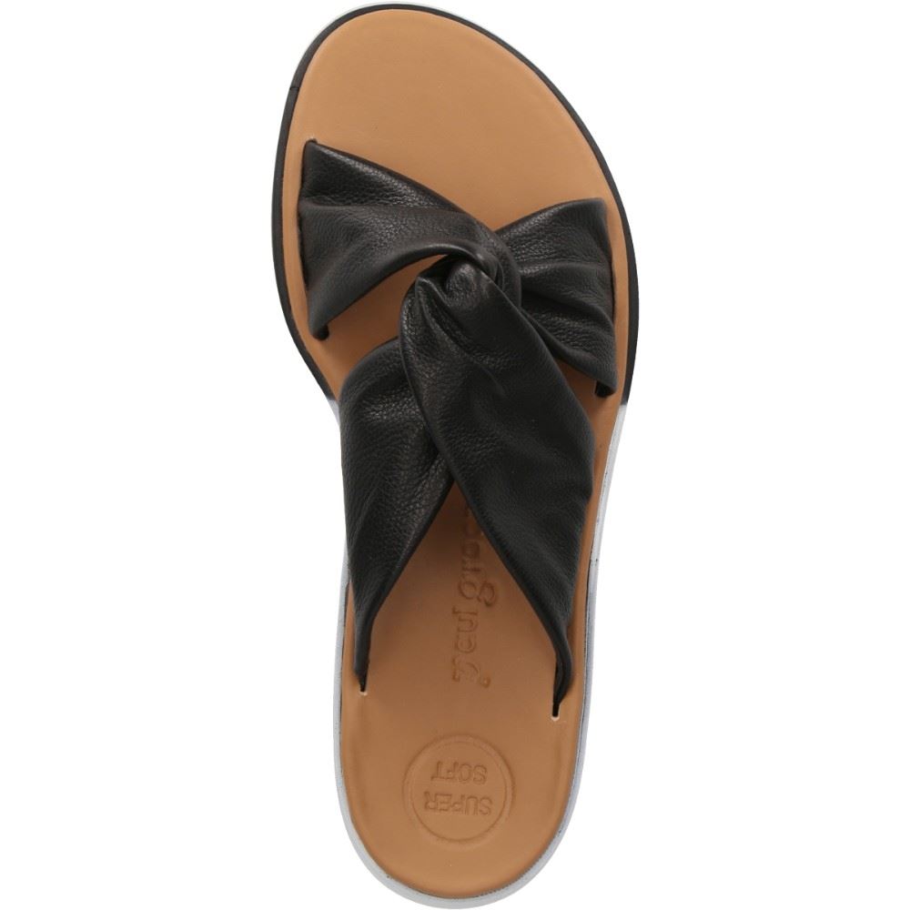 Paul Green Pantolette Leder Super Soft Kreuz schwarz 7774-008 