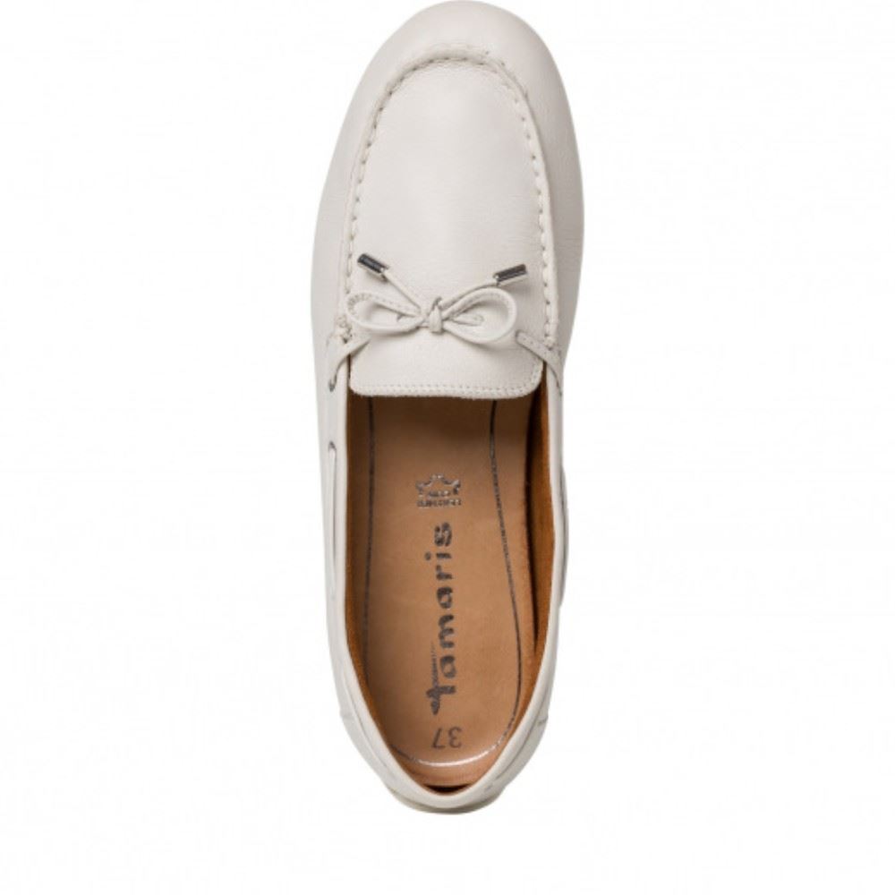 Tamaris Bootsschuhe Leder weiß 1-1-24603-24 36 | 107 OFFWHITE LE | 