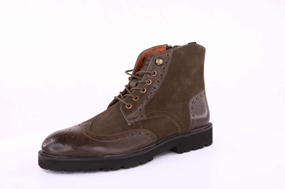 Marc Shoes NATHAN Herren Schnürboot Brogue Lochverzierung grün olive  S21 831631 