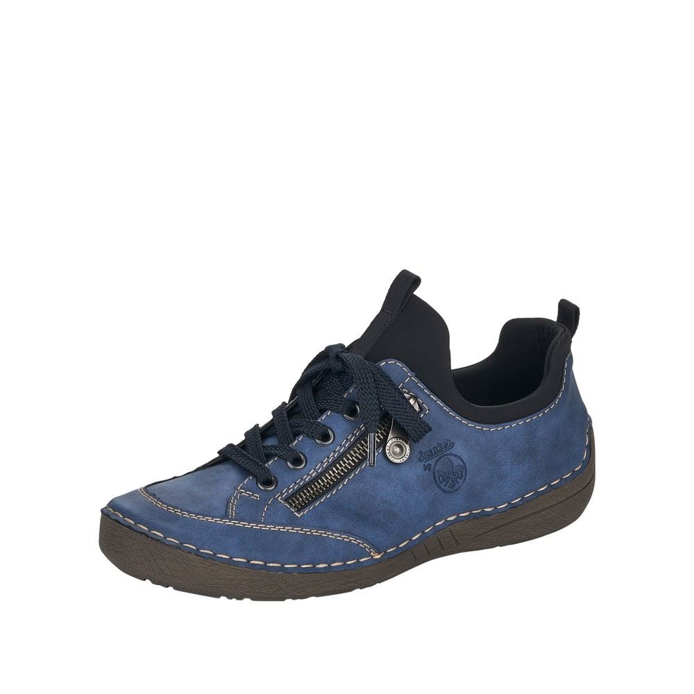 Rieker Antistress Damen Schnürhalbschuh blau S22 52573-14 38 | jeans/schwarz | F