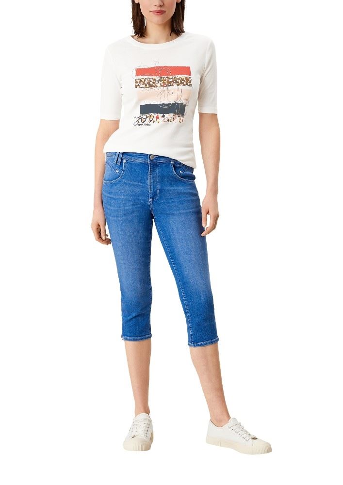 s.Oliver Shirt mit Frontprint Rundhals weiß 2111789 