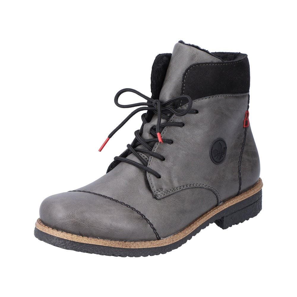 Rieker Antistress Damen Schnürboot grau S22  73533-45 42 | smoke/schwarz | F