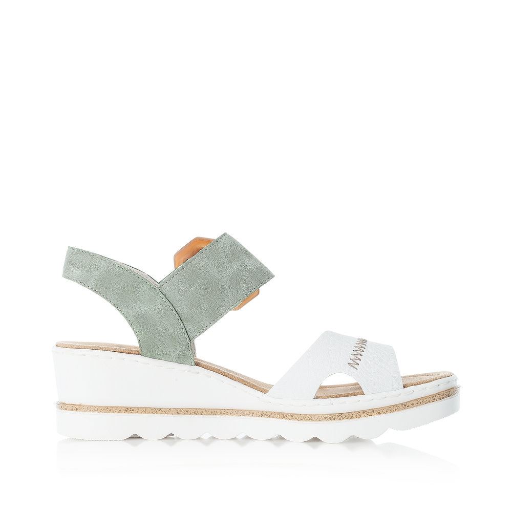 Rieker Sandalette Antistress Keil Klettverschluss weiß 67476-81 