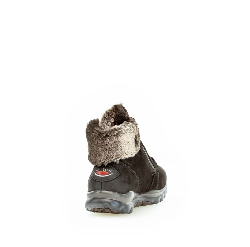 Gabor rollingsoft Schnürstiefelette schwarz S21 76.866.47 6 | schwarz (Flausc | 