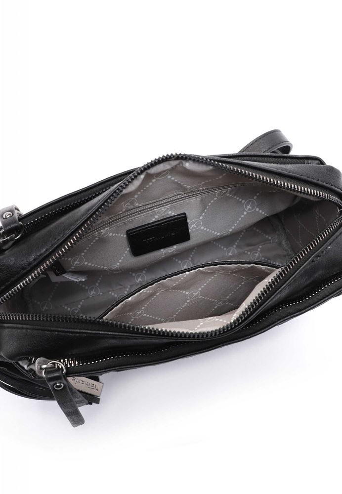 Tamaris Crossbody-Bag Umhängetasche Julina Streifen- Design schwarz S22 32021,100 