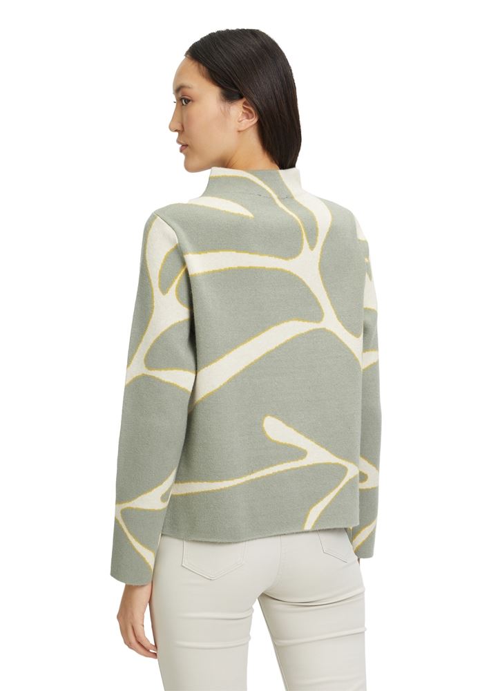 Betty Barclay Strickpullover Stehkragen grafisches Muster grün,rot S22 57981026 