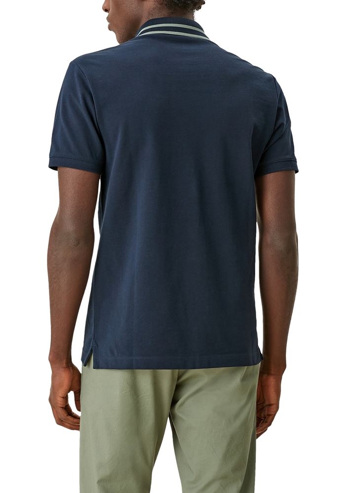 s.Oliver Herren Poloshirt mit Streifendetail blau, grün S13  2113224 