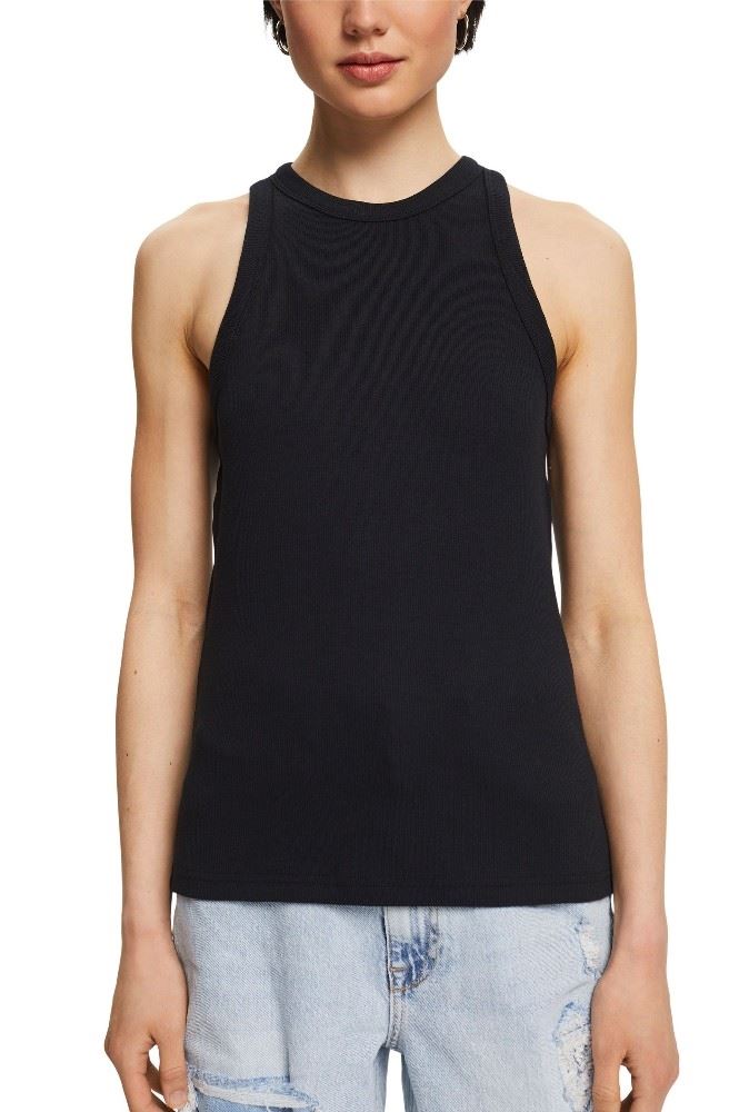 EDC Tank- Top gerippte Optik schwarz weiß blau S22 062CC1K301 S | C001 BLACK | 