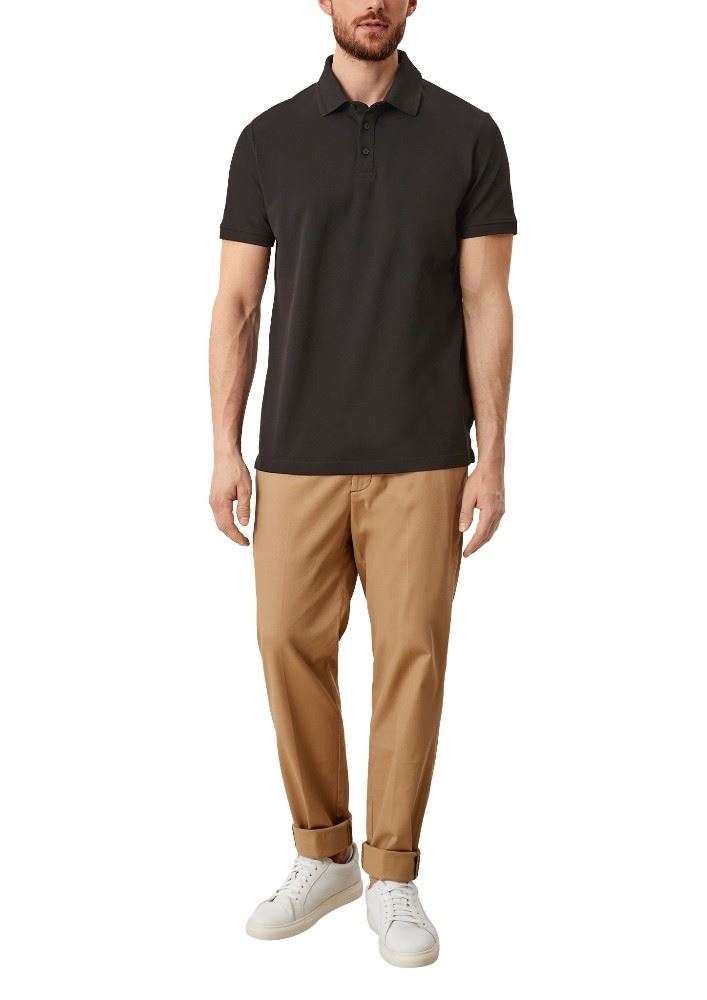 s.Oliver Poloshirt Piquestruktur schwarz und grau 2111294 
