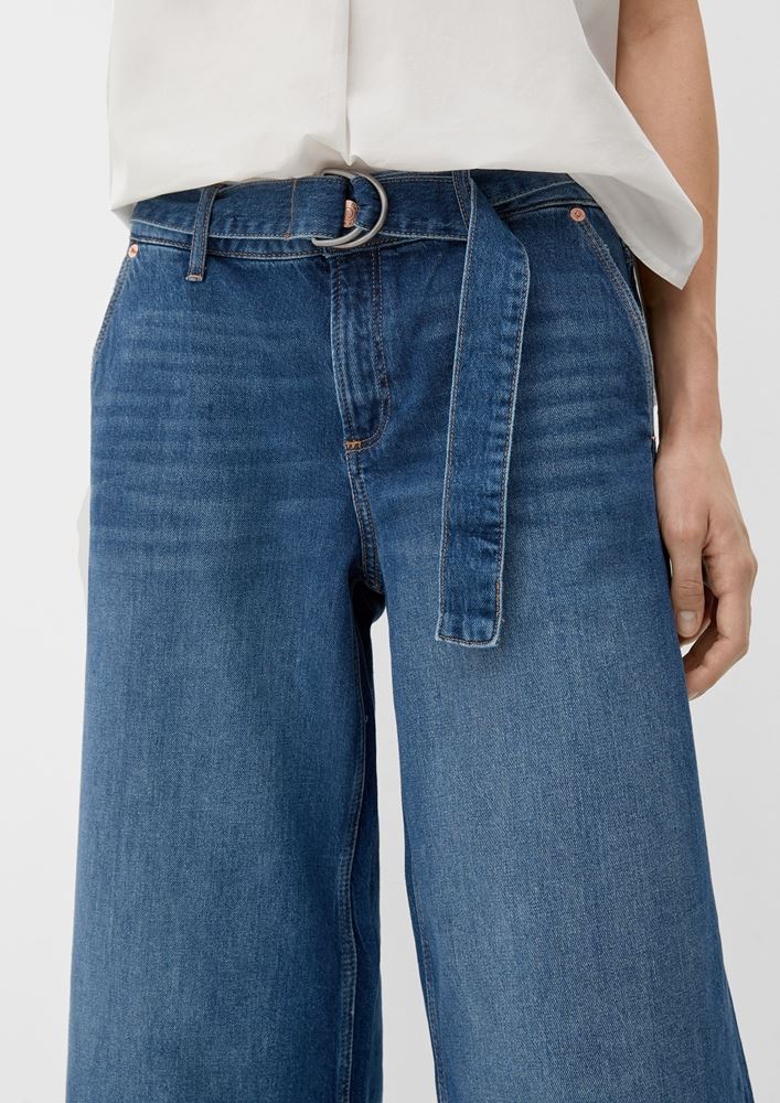 QS designed by Regular: Culotte mit Textilgürtel blau S13  2127853 