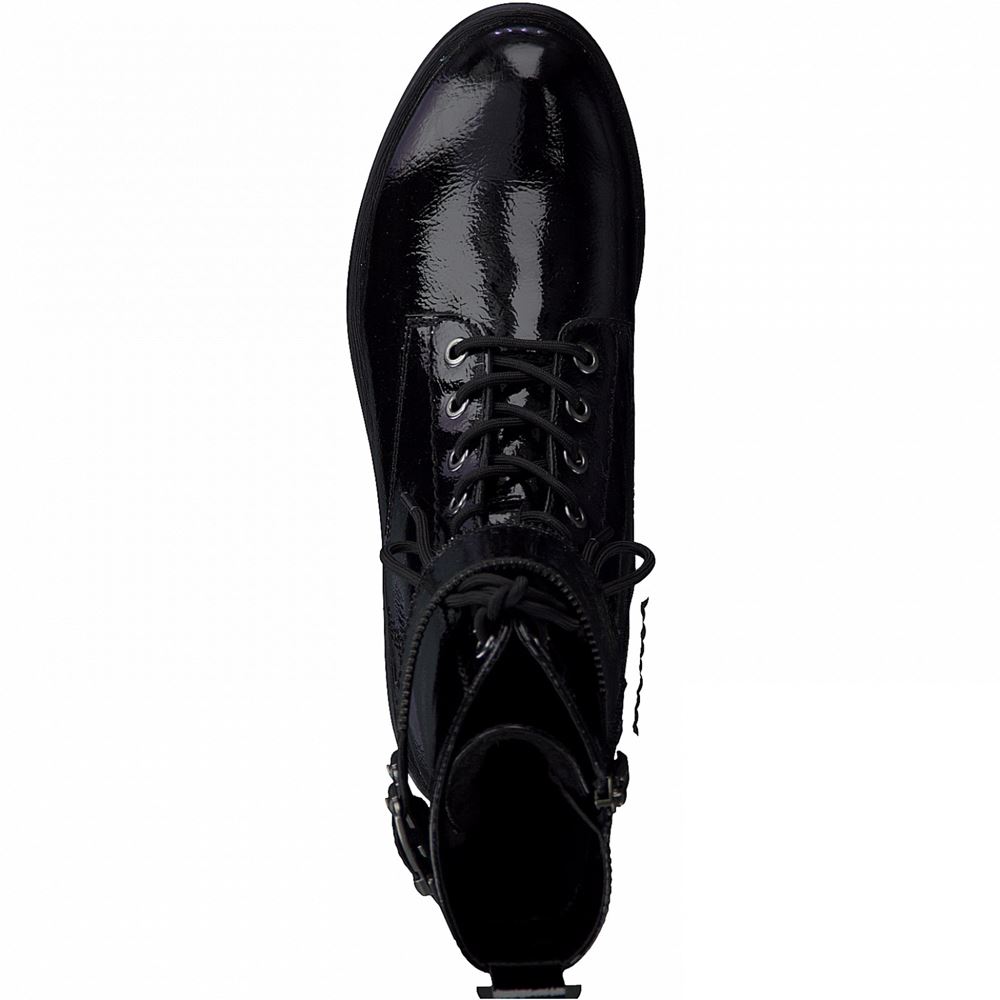 Tamaris Lack Schnürboot Stiefelette schwarz S21 1-1-26282-27 39 | 018 BLACK PATEN | 