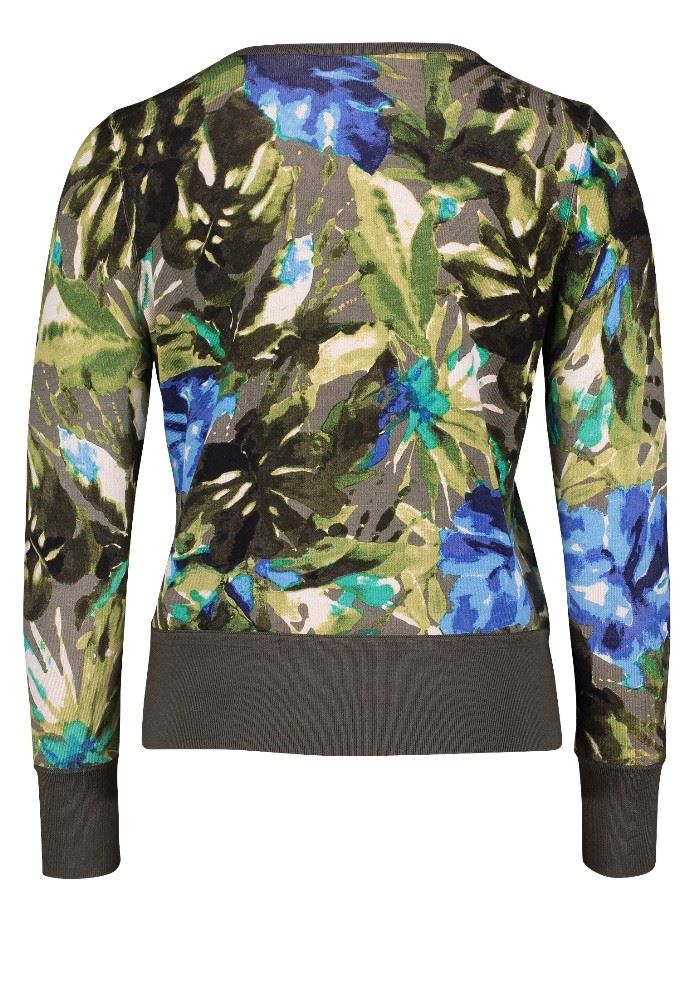 Betty Barclay Strickjacke Knopfleiste floral khaki grün S12 56612945 