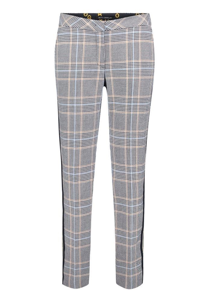Betty Barclay Hose Regular Fit kariert blau beige 60791052 36 | 7889 Camel/Dark | 