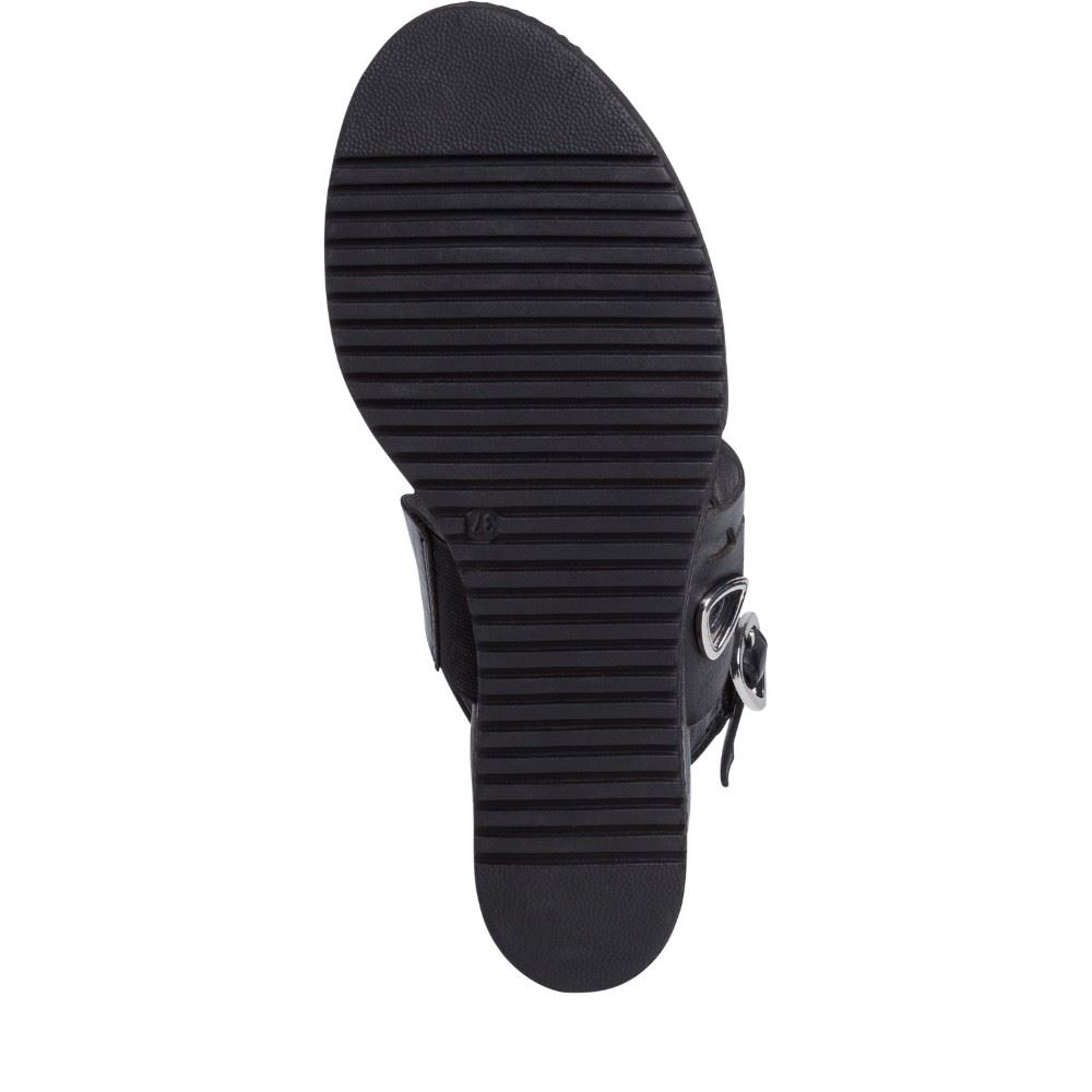 Tamaris Sandalette Keilabsatz Leder schwarz 1-1-28331-26 41 | 001 BLACK | 