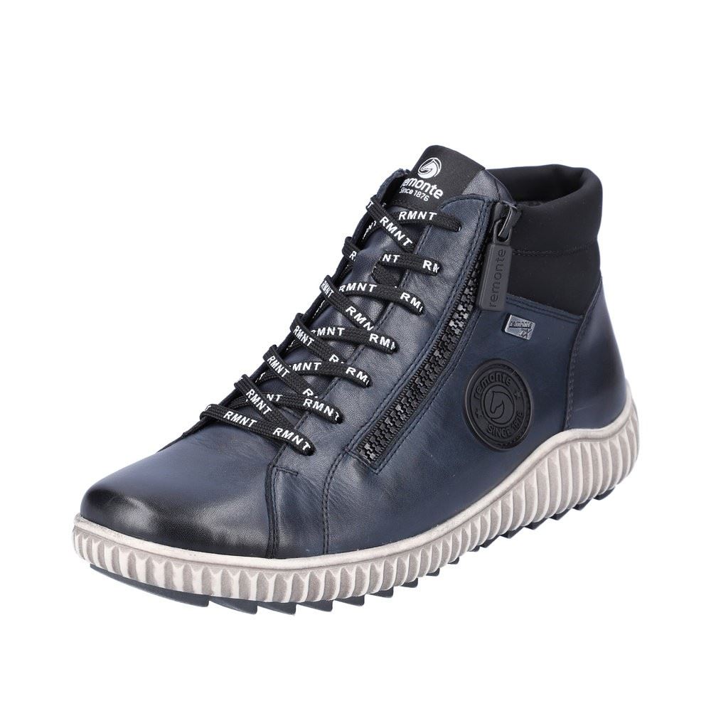 Remonte Schnürschuh Sneaker High Leder TEX-Membrane Wechselfußbett blau S22  R8272-14 38 | pazifik/nero/pa | G