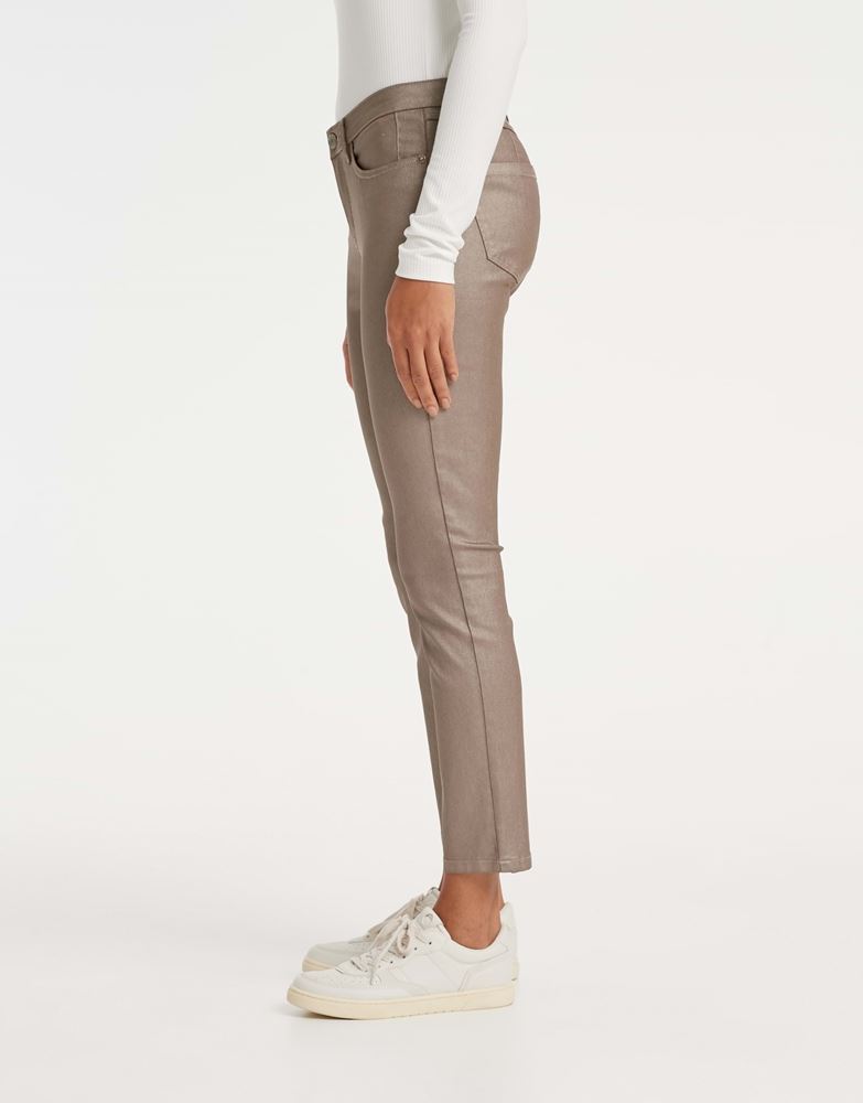 OPUS Hose Skinny Emily glam glänzende Oberfläche gold S22 210904221100 42 | 2103 sweet almo | 