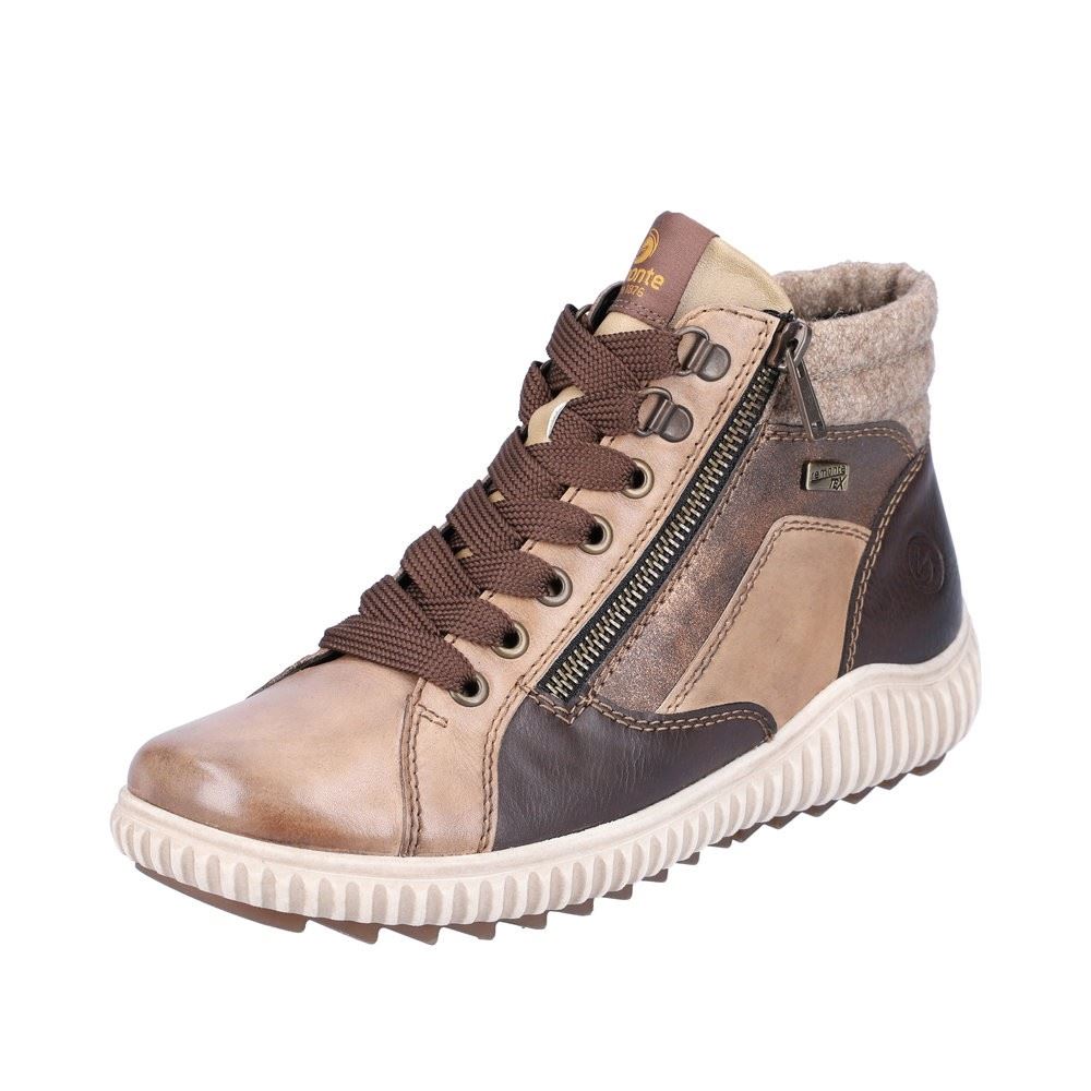 Remonte Damen Schnürschuh Sneaker High TEX- Membrane Leder braun S22 R8271-20 