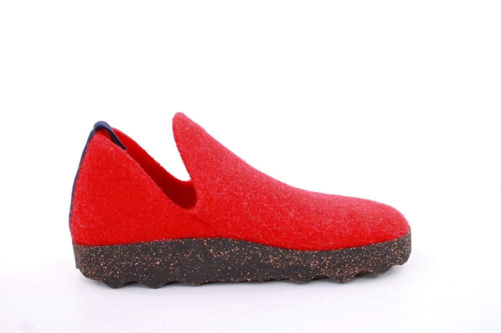 ASPORTUGUESAS City Round Toe Schuh Damen Wolle Kork- Sohle vegan rot  S22 P018003049 