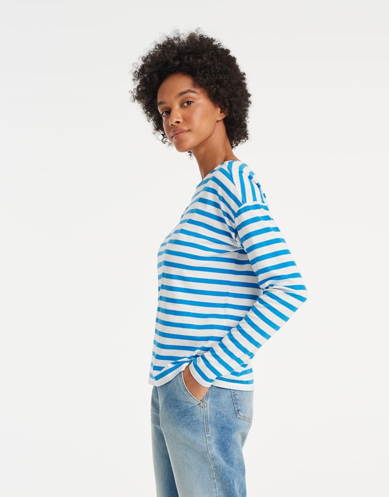 OPUS Streifenshirt Santio blau S13 10132311000100 