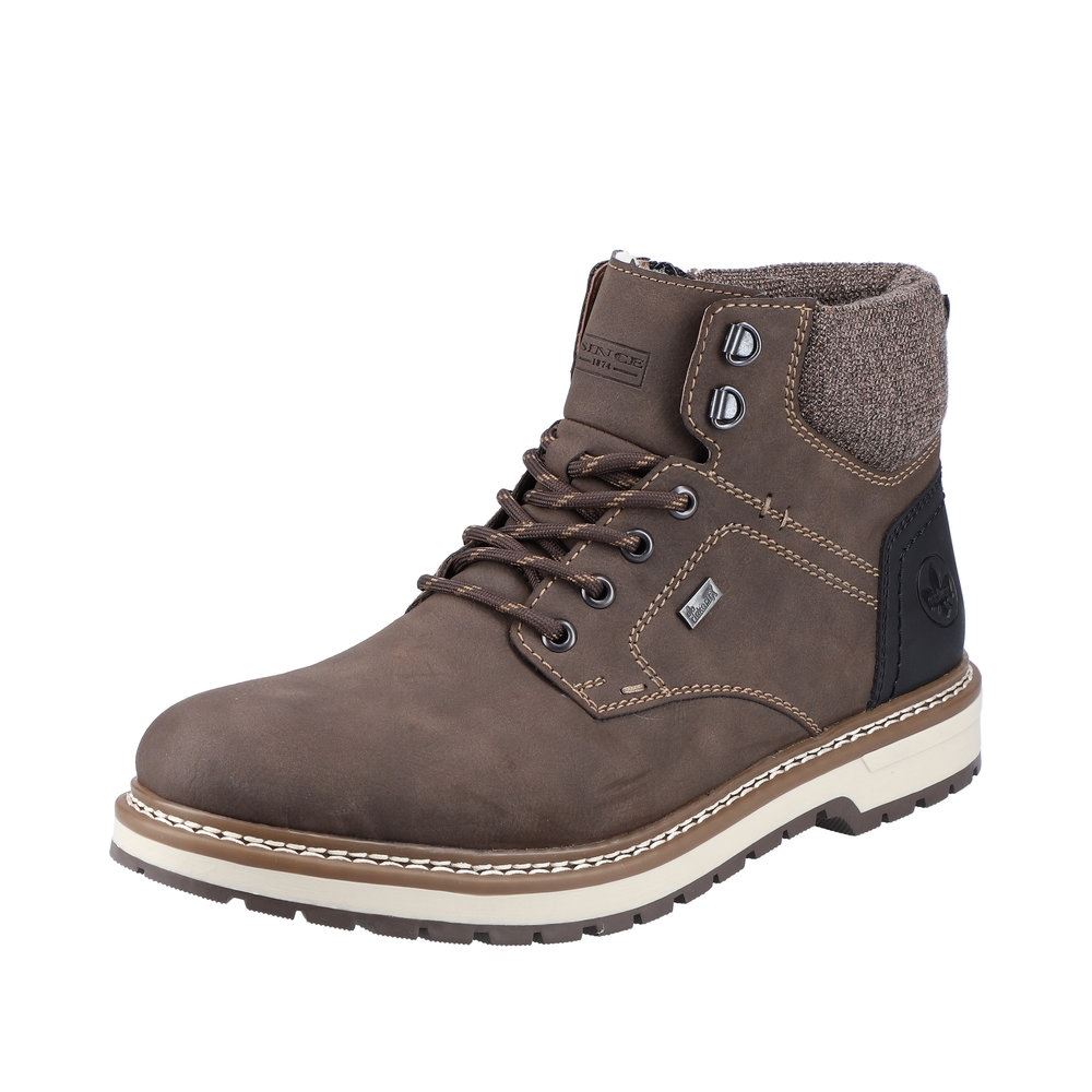 rieker Antistress Herren Schnürstiefel TEX- Membran braun S21  F3812-25 41 | schoko/schwarz/ | G