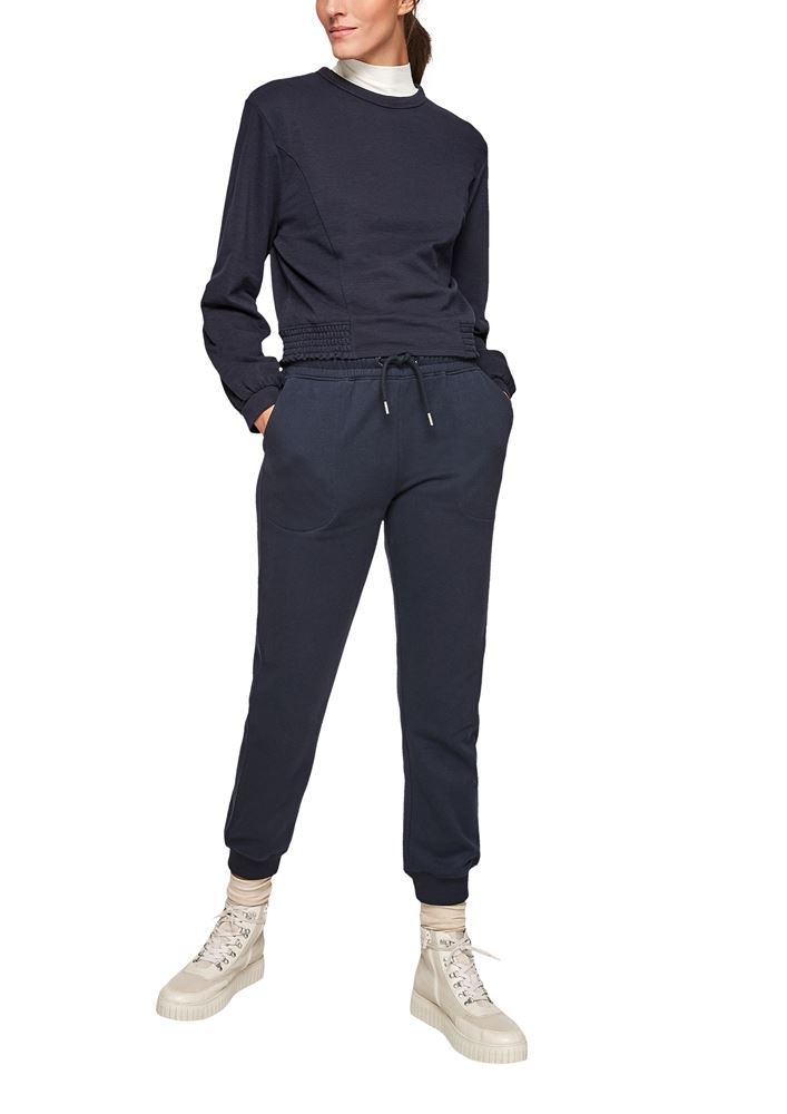s.Oliver Langarmshirt Pullover  Smokedetail blau S21 2106942 