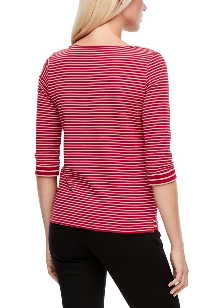 s.Oliver Jersey-Shirt 3/4 Arm gestreift rot S21 2043262 
