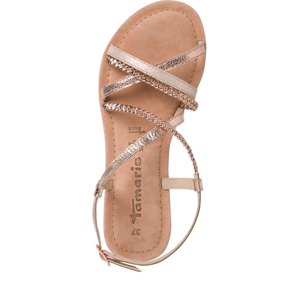 Tamaris Sandale Riemchen Leder rose metallic S13  1-1-28139-20 