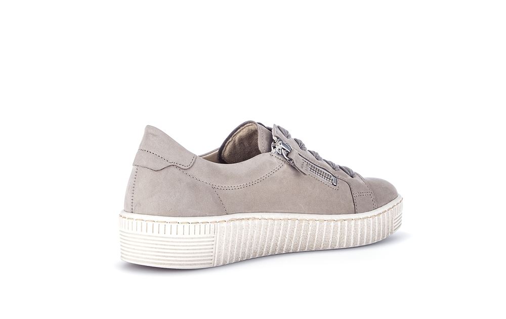 Gabor Sneaker low Rauleder Reißverschluss Wechselfußbett beige S13 23.334.12 