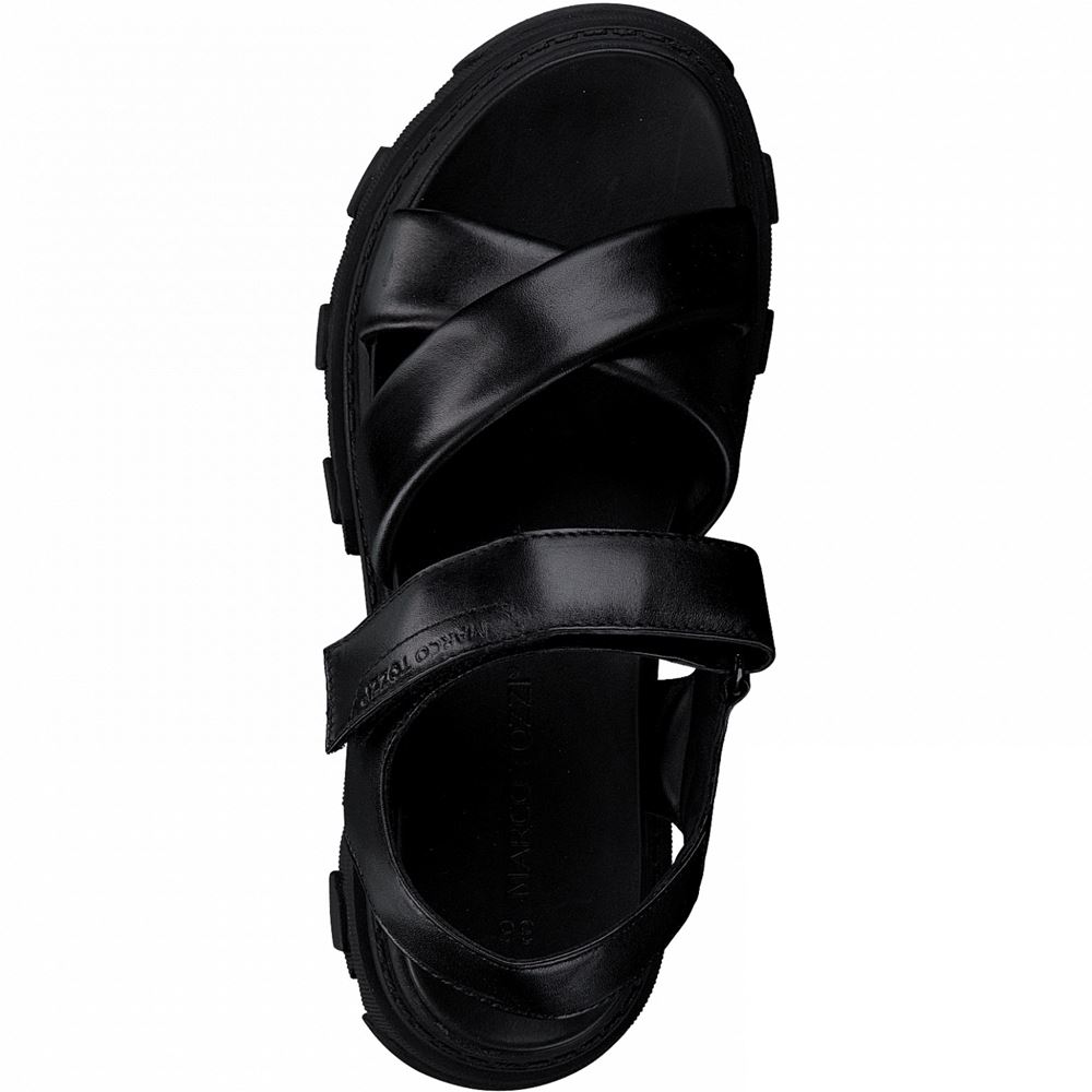 Marco Tozzi Sandale Leder derbe Sohle schwarz S12 2-2-28786-28 36 | 001 BLACK | 