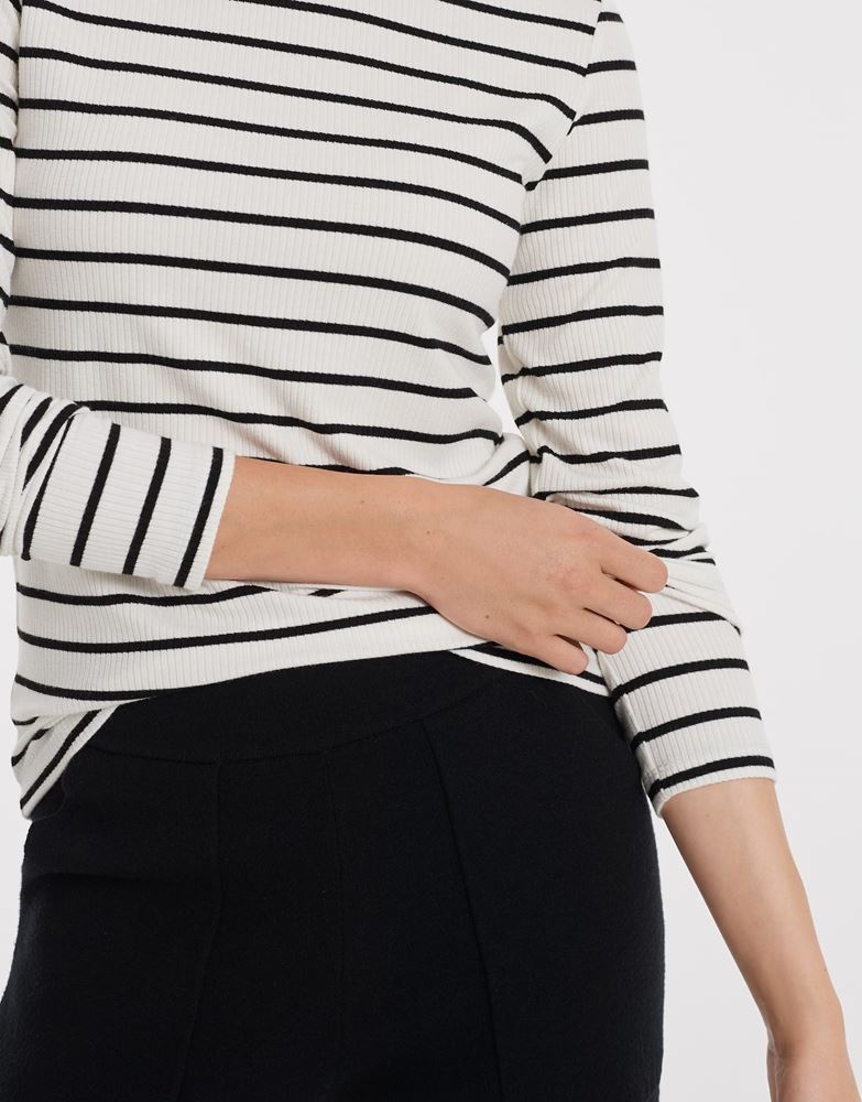 OPUS Longsleeve Salia gestreift weiß S12 10012110210115 