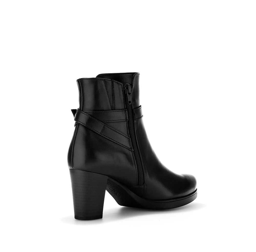 Gabor Stiefelette elegant Leder Zierschnalle Comfort- Mehrweite G schwarz S23  32.083.57 