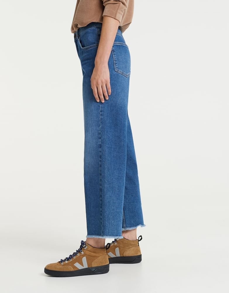 OPUS Jeans Momoito authentic Culotte Fransensaum blau S22 2462810731100 36 | 60014 authentic | 