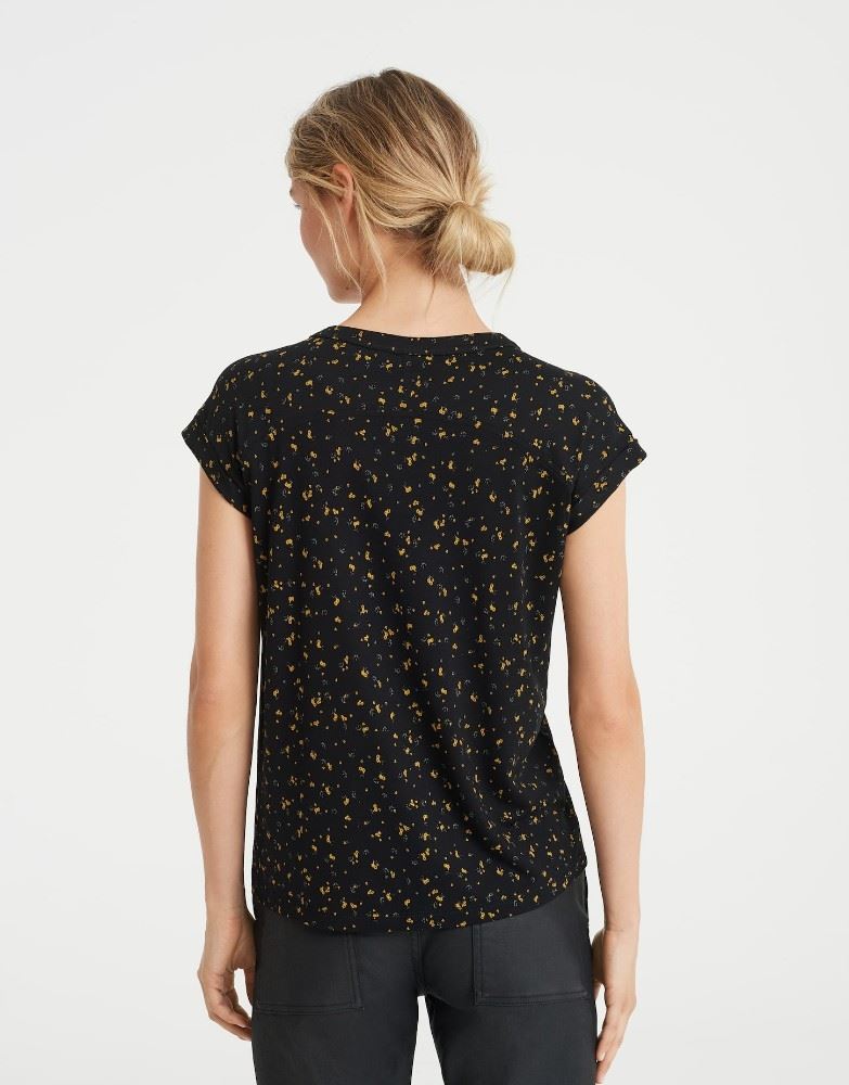 OPUS Shirt SANDI vintage flower 1/2 Arm Viskose Blütenprint S22 2260110639100 44 | 900 black | 
