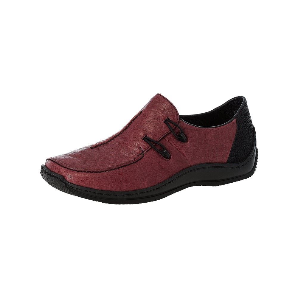 Rieker Antistress Damen Slipper Leder rot S12 L1751-35 41 | wine/schwarz | E
