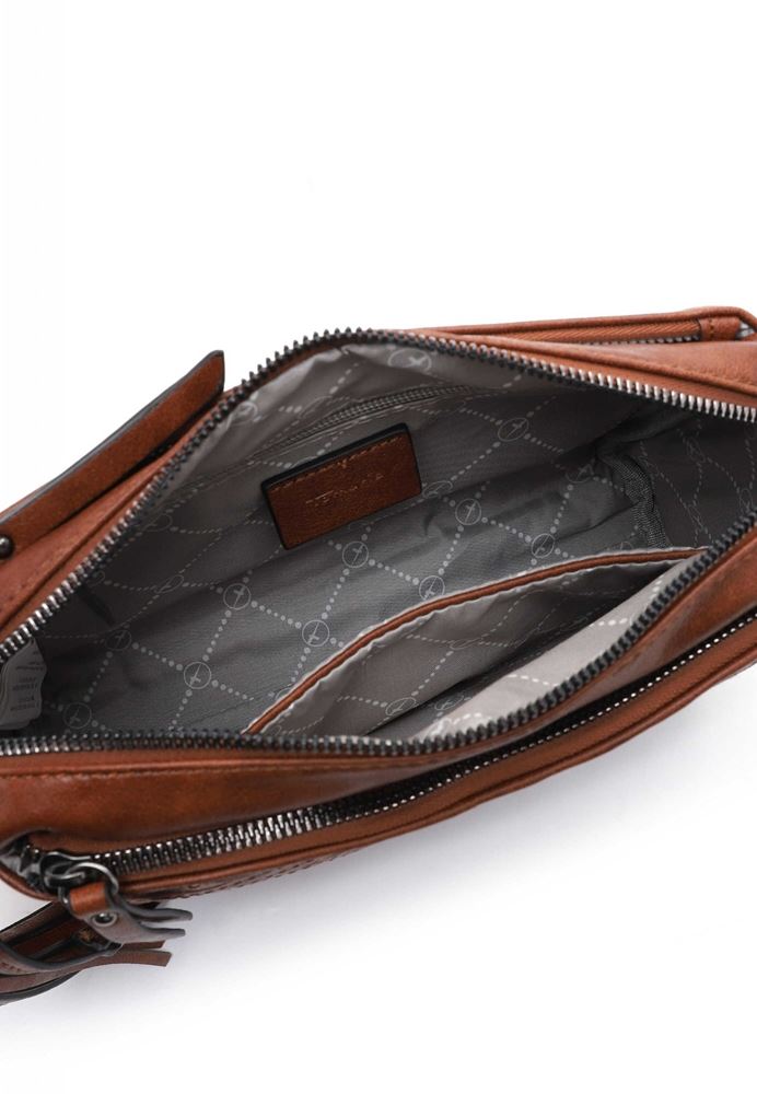 Tamaris Crossbody-Bag Umhängetasche Julina Streifen- Design braun S22 32021,700 