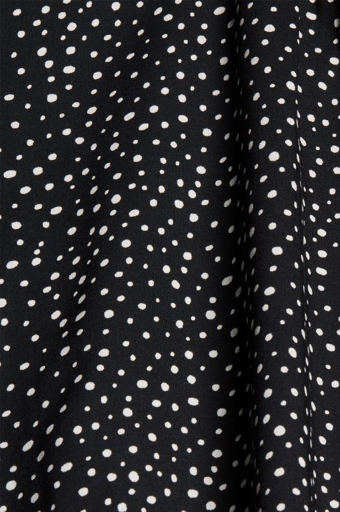 EDC Bluse Henley mit Print Viskose Stegkragen  schwarz 991CC1F317 