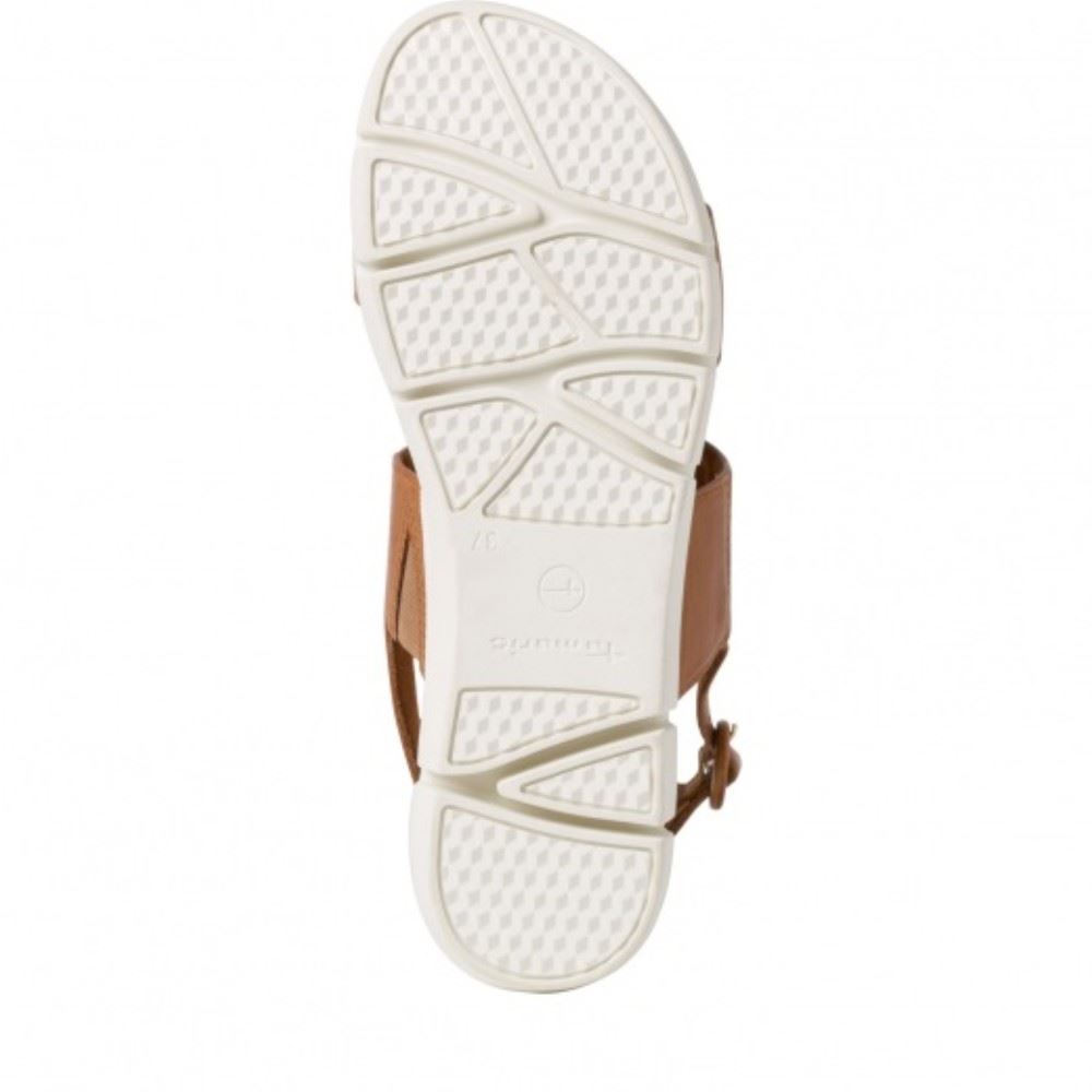 Tamaris Sandale Keilabsatz Leder braun 1-1-28190-34 41 | 370 COGNAC UNI | 