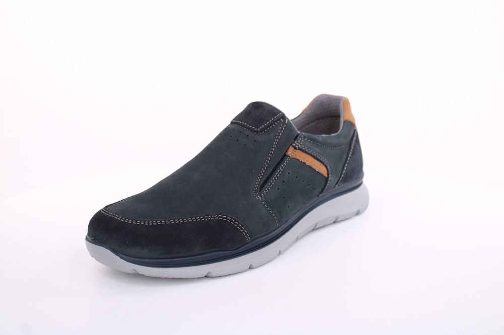 Imac Herren Slipper Leder Wechselfußbett blau S13 352151 