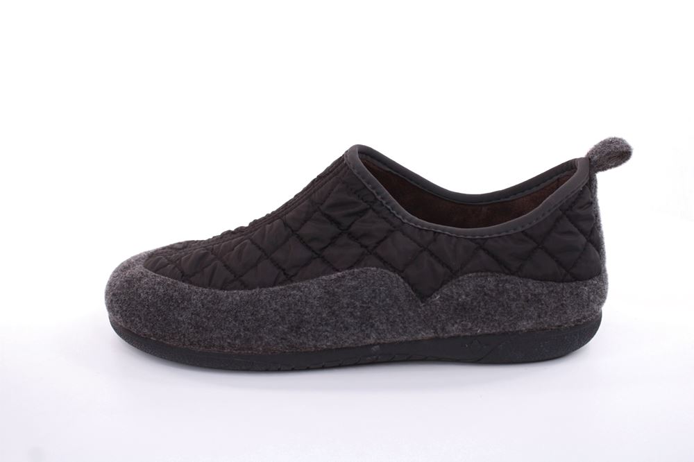 s`knöpfli Herren Hausschuh geschlossen Materialmix grau orange S22 AC10638 