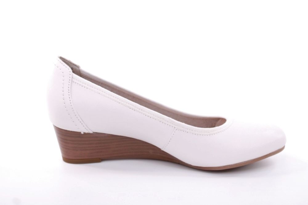 Tamaris Pumps Keilabsatz Leder TOUCHit Fußbett ANTISLIDE  weiß S12  1-1-22320-28 40 | 100 WHITE | 